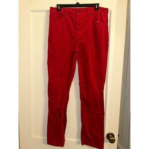 Talbots high waist Heritage Red Corduroy Straight Leg Pants Women’s Size 8